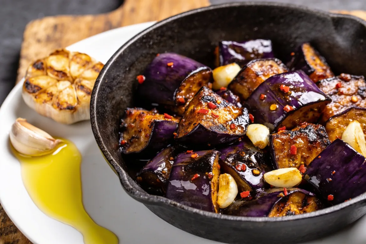 Spicy Eggplant Recipe With Garlic and Chili Flavor