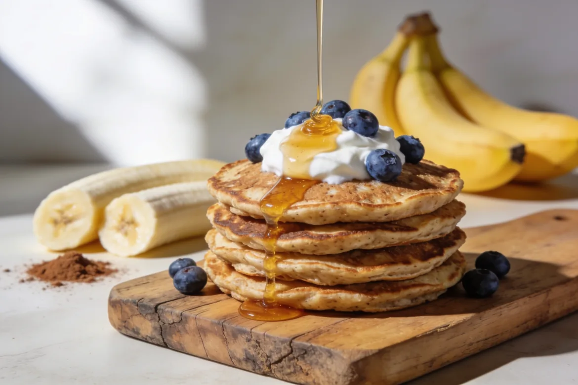 Healthy Banana Oatmeal Pancakes With Greek Yogurt