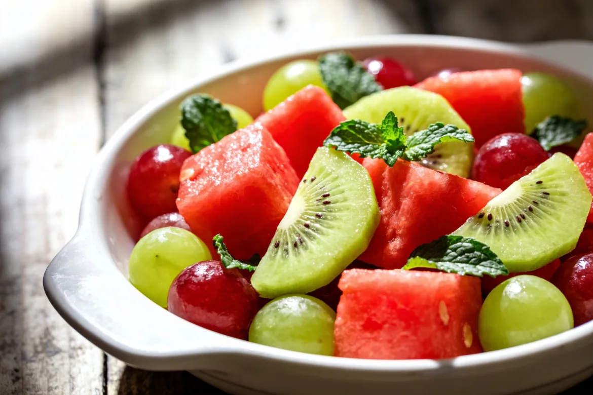 Watermelon Kiwi Grape Salad for a Fresh and Colorful Summer Side