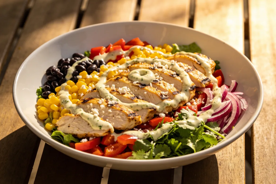 Easy Southwest Chicken Salad With Corn, Beans, and Creamy Dressing
